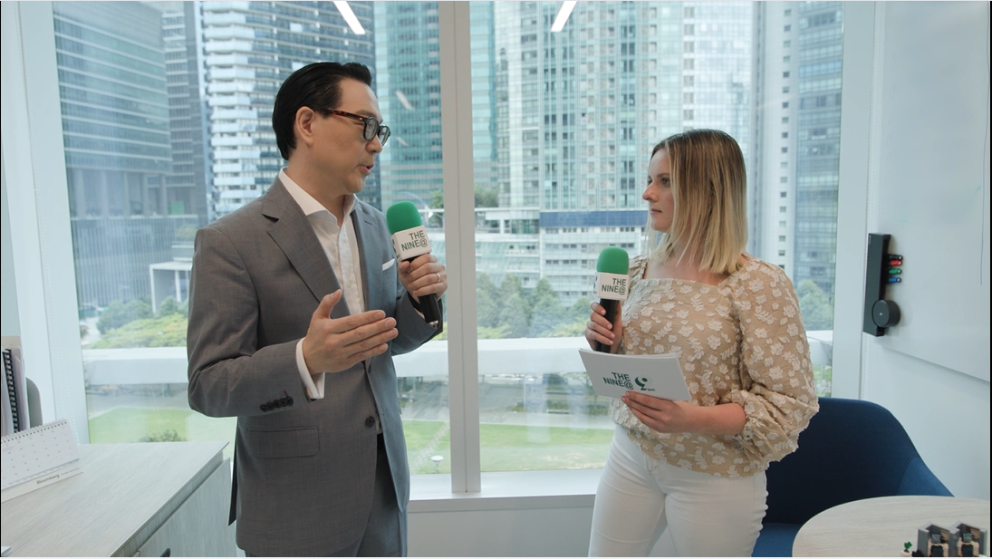 Poster for Apollo’s 9@9 episode featuring Ed Moon, Head of Asia-Pacific Global Wealth, highlighting his career journey and personal interests, including LEGO, within the context of global wealth management.